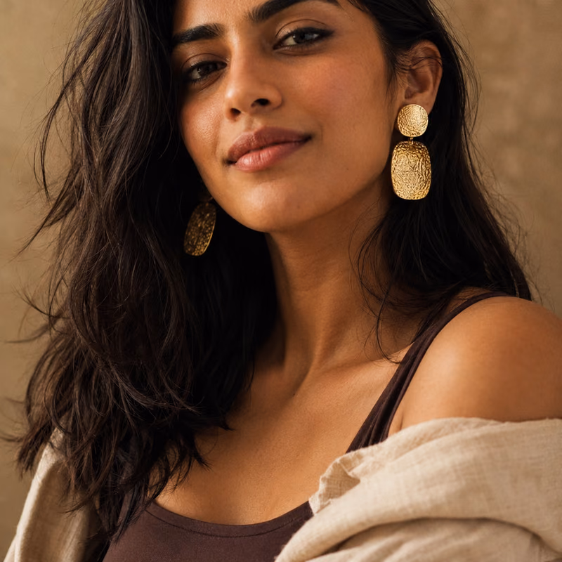Kaayu earrings styled in an Instagram post.